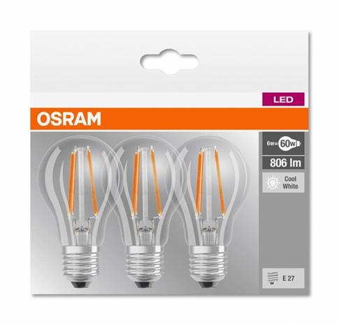 OSRAM-LED-lamppu E27 Classic Fil 840 6,5W kirkas 3