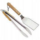BBQ-tarvikesetti Campingaz Utensil Duo Plancha -lastalla ja pihdeillä, bambukahvat