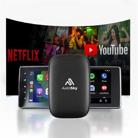 AutoSky AI Box Lite - Langaton CarPlay ja Android Auto