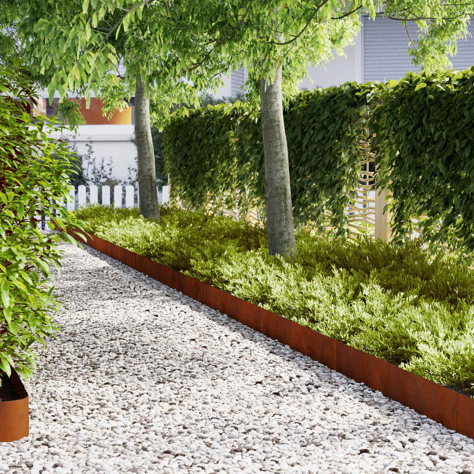 vidaXL Nurmireunus 50 kpl 100 x 0.05 x 20 cm Kulunut Teräs Ruosteinen