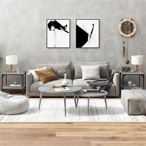 vidaXL Sivupöydät 2 kpl harmaa Sonoma 40x40x40 cm tekninen puu
