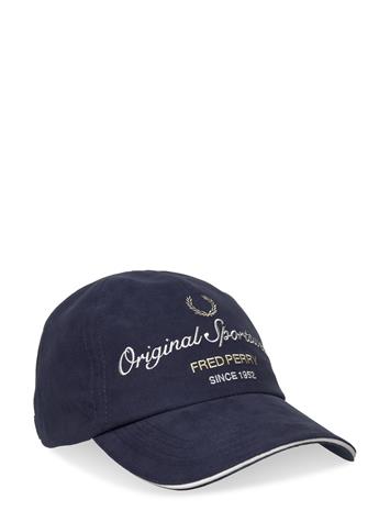 Fred Perry Branded Microfibre Piped Cap - Navy - ONE SIZE