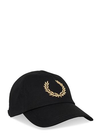 Fred Perry Bold Branding Canvas Cap - Black - ONE SIZE