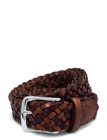 Polo Ralph Lauren Braided Leather Belt - Brown - 42