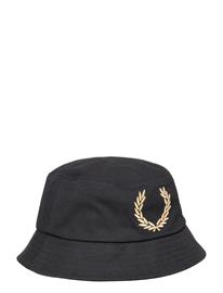 Fred Perry Bold Branding Canvas Buckethat - Black - L