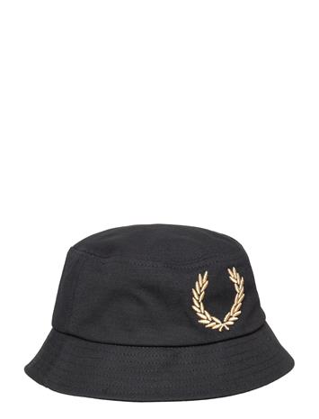 Fred Perry Bold Branding Canvas Buckethat - Black - L
