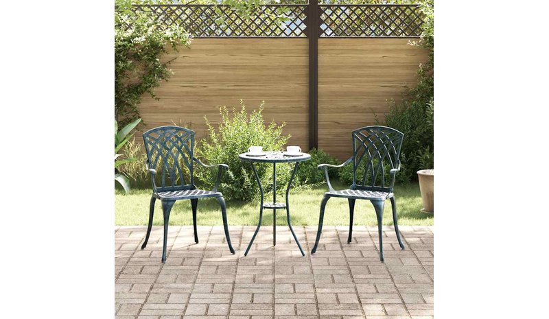 vidaXL Puutarhan Tuoli 2 pcs Vihreä 53 x 51 x 88,5cm Alumiini