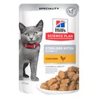 12x85g Hill's Science Plan Kitten Sterilised Kitten kana kissan märkäruokaa