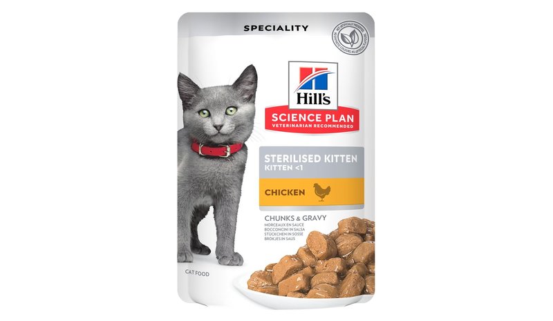 12x85g Hill's Science Plan Kitten Sterilised Kitten kana kissan märkäruokaa