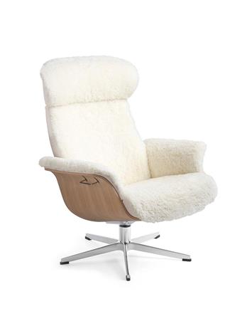 Conform Timeout-nojatuoli lampaannahka offwhite / tammi