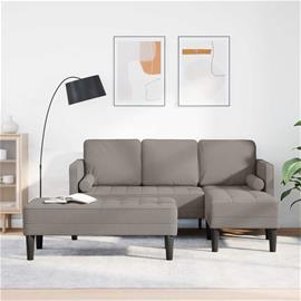 vidaXL Sohvasetti tyynyllä 2 pcs Harmaanruskea Polyesteri