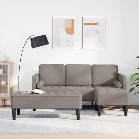 vidaXL Sohvasetti tyynyllä 2 pcs Harmaanruskea Polyesteri