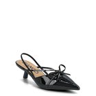 Bianco Biakristin Kitten Heel Bow Slingback Faux Leather Shoes Sling Backs Heeled Slingbacks Black Bianco
