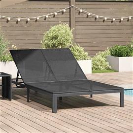 vidaXL Aurinkotuoli Musta 206 x 115 x 75 cm polyrottinki