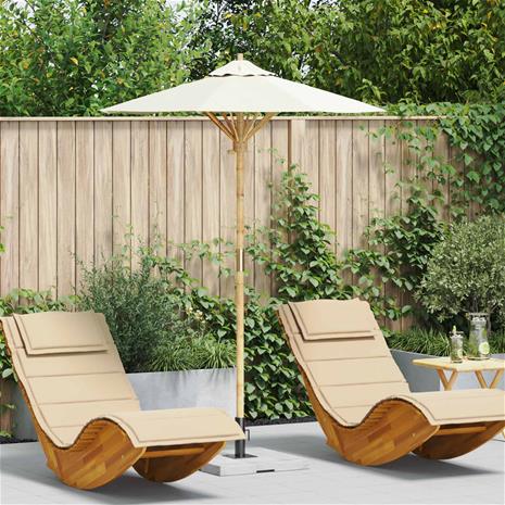 vidaXL Puutarhavarjo Kerman valkoinen Ø 150 x 210 cm Bambu