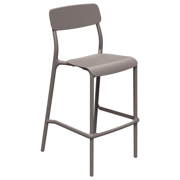 Puutarhan baarituoli Ferne Rimo Earthy Taupe, korkea muovinen