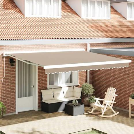 vidaXL Markiisin vaihtokangas Beige 4 × 3 m Polyesteri