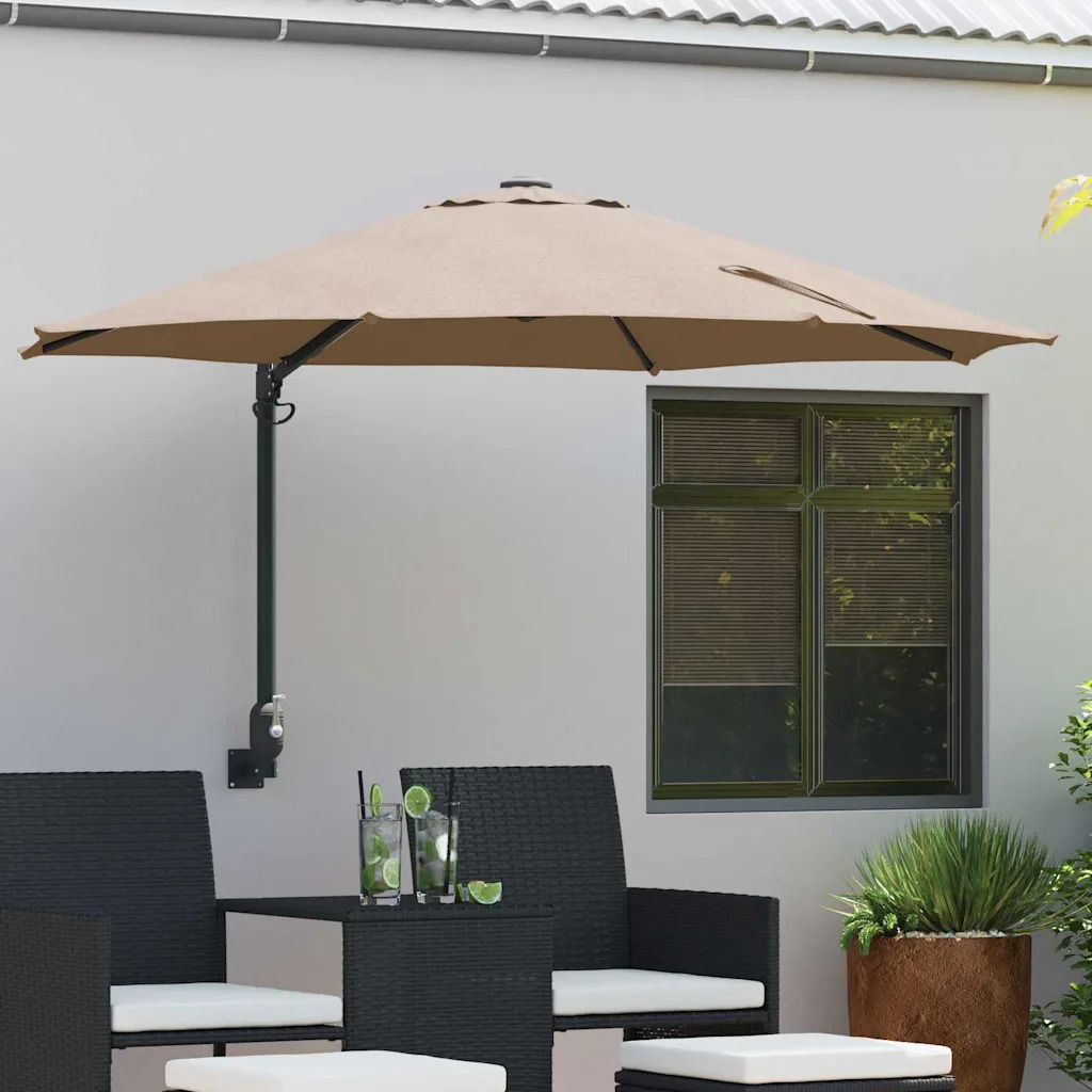 vidaXL Puutarhavarjo 248 x 248 x 148 cm Polyesteri ja teräs Taupe