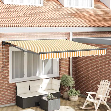 vidaXL Aurinkovarjon runko Keltainen ja valkoinen 300 x 250 cm