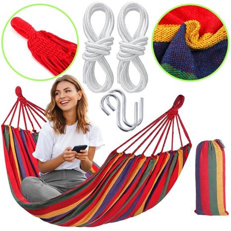 Yhden hengen riippumatto 480142b punainen