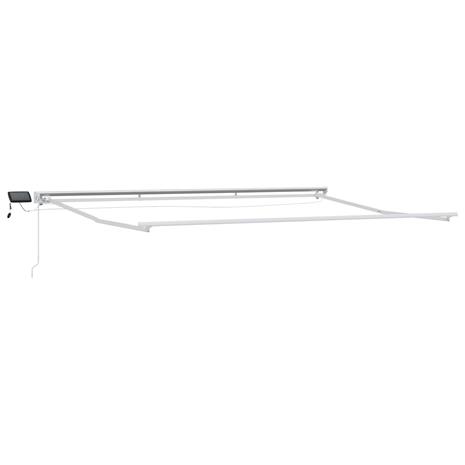 vidaXL Manuaalinen markiisin runko LED-valoilla Valkoinen 4 × 3 m