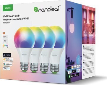Nanoleaf Essential RGB LED älylamppu 9 W E27 (4 kpl) – kuva 2/7