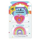 Hiusklipsit Invisibobble Clipstar Glow Kids Happy Heart pimeässä hohtavat, liukumattomat