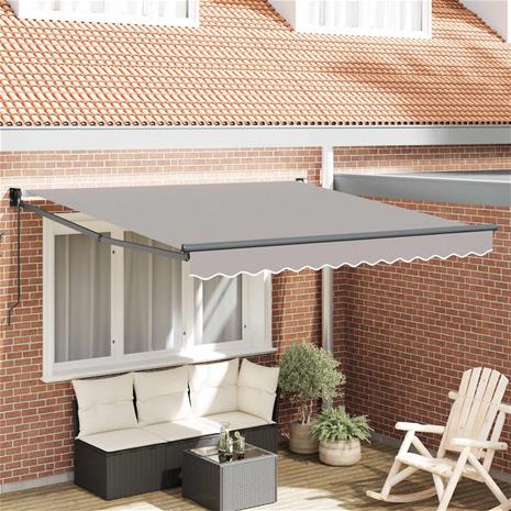 vidaXL Aurinkovarjo Vaaleanharmaa 300 x 250 cm Polyesteri