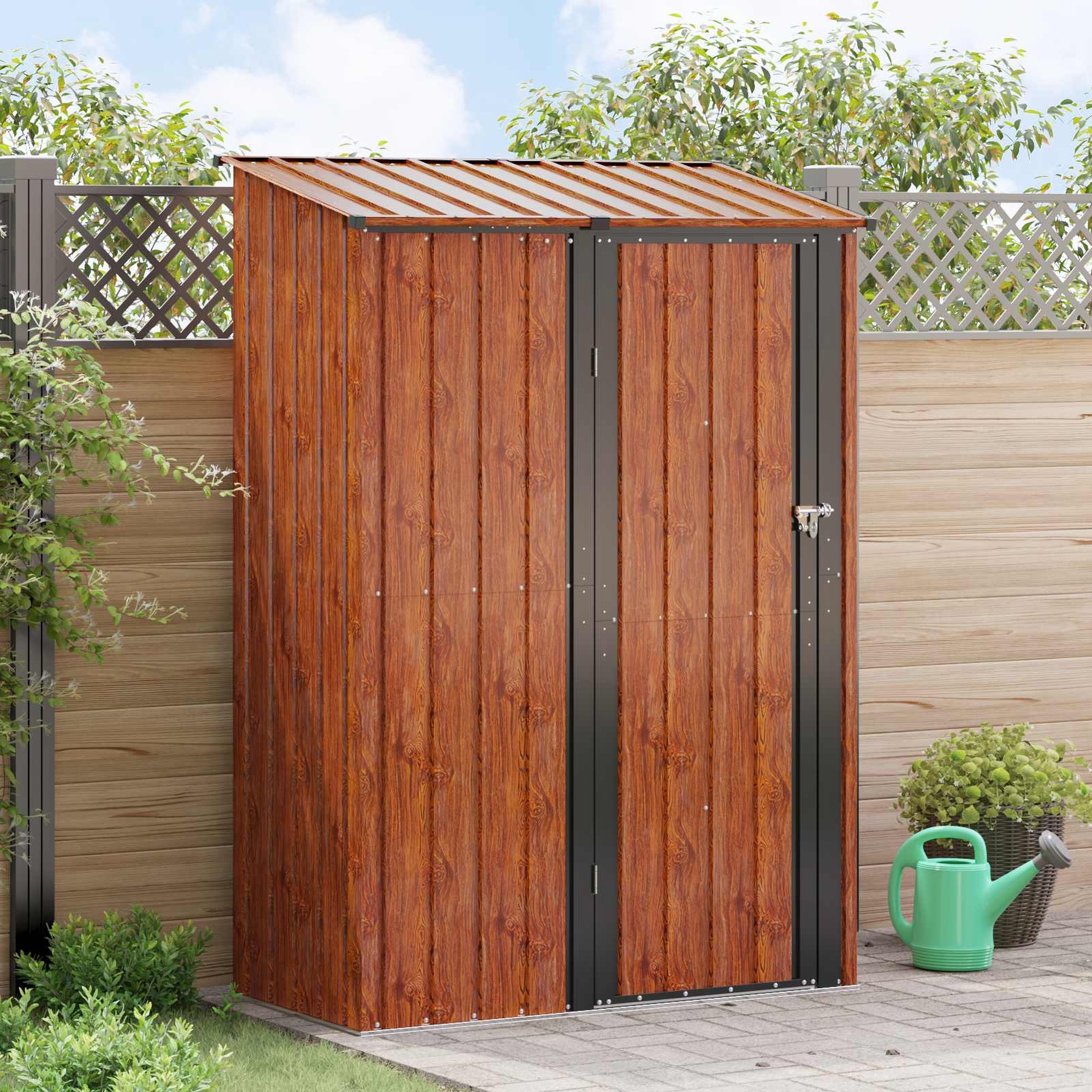 vidaXL Puutarhavajat Ruskea 140,5 x 74 x 200 cm Metalli