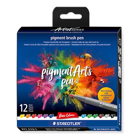 Staedtler Pigment brush 371 "Basic Set" 12 pcs. Cardboard box – kuva 4/5