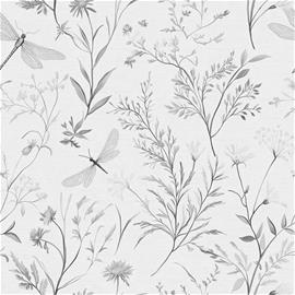 Dragon fly garden Grey - 1027201-03 Tapetti