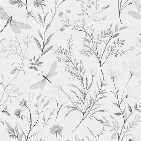 Dragon fly garden Grey - 1027201-03 Tapetti