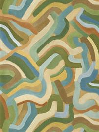 Spiralis Ochre/turquoise/forest - HFUP113364 Tapetti