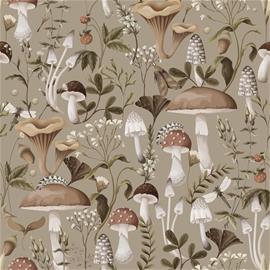 Nordic mushrooms Beige - 1031201-03 Tapetti