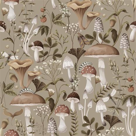 Nordic mushrooms Beige - 1031201-03 Tapetti