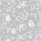 Vintage Light Grey owls - 1027401-04 Tapetti