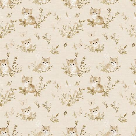 Curious kitten Yellow - 1026801-04 Tapetti