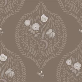 Flower bouquet in ogee solid Brown - 1032601-05 Tapetti