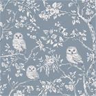 Vintage Dark Blue owls - 1027401-06 Tapetti