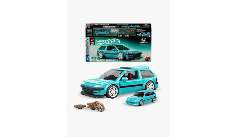 Mattel Brick Shop Hot Wheels Speed Series Rakennussarja Custom ’90 Honda Civic EF 248 Osaa