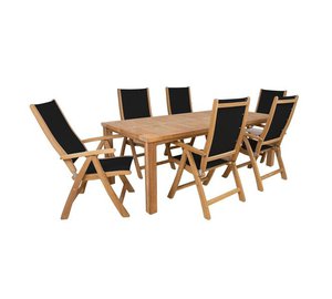 Ruokailuryhmä BALI 6 tuolilla, musta
