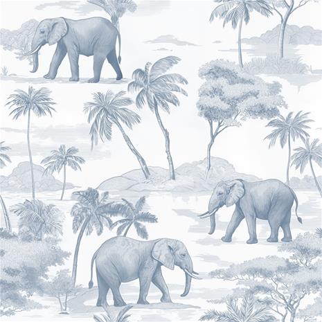 Jungle Walk Blue - 1077801-02 Tapetti