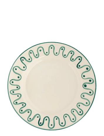 Anna + Nina Leaf Dinner Plate - Green - ONE SIZE