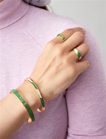 Design Letters Striped Candy Bangle Pink