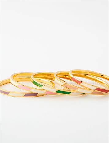 Design Letters Striped Candy Bangle Pink