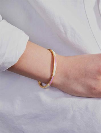 Design Letters Striped Candy Bangle Pink