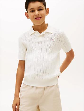 Tommy Hilfiger Open Stitch Polo Sweater Ss - Navy - 176