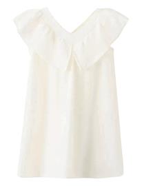 Mango Frill Cotton Dress - Cream - 5-6