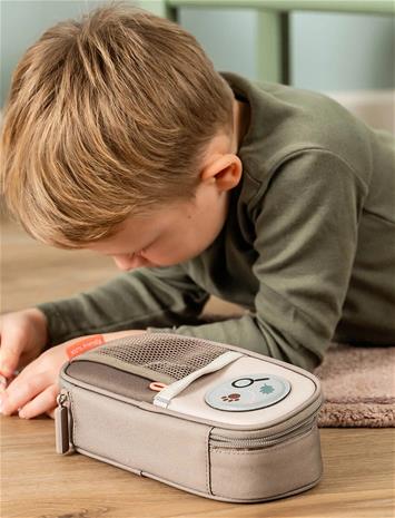 Done by Deer Pencil Case Tiny Trails Sand - Grey - 22X 10.5X H 6CM