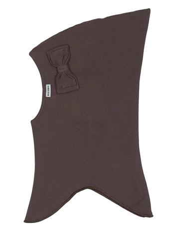 mikk-line Cotton Balaclava With Bow - Double - Brown - 122/128